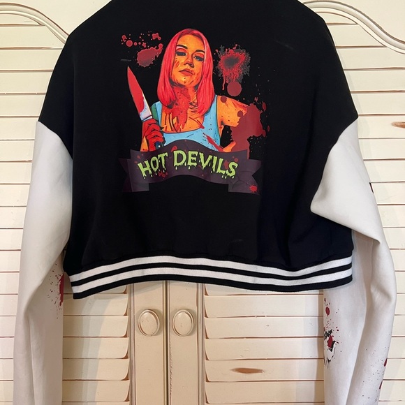 Stay Creepy, Worship me, Varsity Letterman’s Jacket Women’s Sz M - Picture 4 of 16